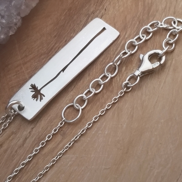 Tashi 925 brushed sterling silver 925 dandelion outline pendant (only) - Picture 3 of 6